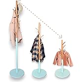 Lamavia Garderobenständer Aus Massivholz - Höhenverstellbar Mit 8 Haken