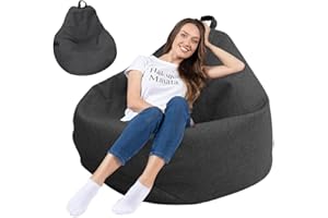 CEWROM Pouf Gigante a Forma di Goccia per Adulti - Solo Rivestimento Senza Imbottitura, Poltrona Sacco XL per Interni ed Esterni, Design Moderno per Soggiorno, Giardino, Gaming - Grigio