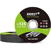 RRRST Cutting Disc 125 mm Stainless Steel, 20 Pieces Extra Fine Flexible Disc 1 mm for Angle Grinder, Cutting Discs for Metal