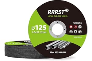 RRRST Disque à Tronçonner 125 Metal 1mm Extra Fin, 20 Pièces Flexible Disque Découpe Pour Meuleuse D'angle, Pour Métal, Acier Inox, Acier, Fer, Aluminium, Tôle, Tube D'acier
