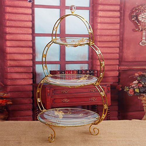SLXTE-Three layer shuiguolan creative cake pan wedding dessert plate glass fruit plate,3 layer