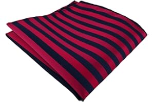 TigerTie Designer - Fazzoletto da taschino a righe rosse e nere, dimensioni del panno: 25 x 25 cm
