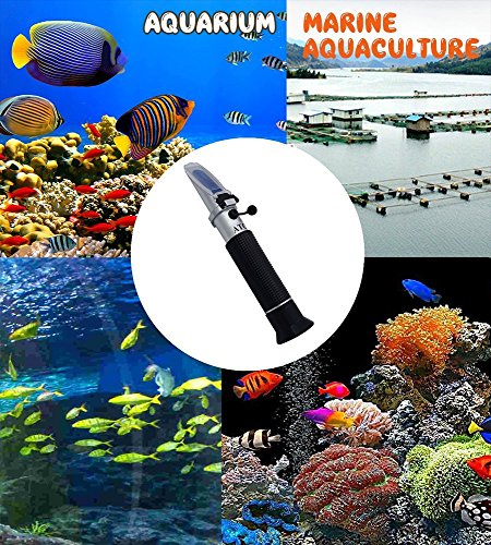 Refraktometer Salinometer Salz Messgerät Handrefraktometer, DIKETE® Handheld 0-10% Salinitäts Refraktometer [Spezifisches Gewicht 1.000-1.070] [Minimum Scale 0.001] Aquarium Meersalz Salzwasser Messgerät - 6