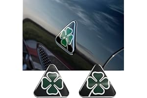 GZZHENGYE Adesivo decorativo 3D Quadrifoglio nero Super Sport Badge compatibile con Alfa Romeo Giulia Stelvio Tonale Giulietta 4c MiTo 159 147 159 Accessori esterni