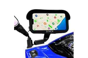 Sovica Soporte movil Moto Bicicleta Bici Impermeable Funda Protectora Visera antireflejos Valida para Smartphones hasta 7.2" sujecion al Espejo retrovisor irrompible Soporte para movil Bicicleta