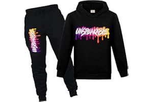 YUANZLN Boys Tracksuit Hoodie Sweatshirt and Pants YOUTUBE Cartoon Letter Kids Clothes Sets for 1-13 Years