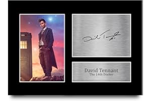 HWC Trading A4 David Tennant 14th Doctor Dr Who Cadeaux Imprimé Signé Autographe Photo pour les fans d’émissions de télévision - A4