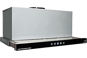 Kaiser Dunstabzugshaube/Flachschirmhaube 60cm//Edelstahl/ Saugstarker Motor 910m³/h /Ausziehbar/Ablufthaube/Umlufthaube inklusive Aktivkohlefilter/Abzugshaube mit LED Beleuchtung/3 Stufen/TouchControl