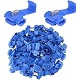 100 Pcs Lock Wire Connectors Blue Quick Splice Connector Terminals for Suits cable 0.75-2.5 mm² (AWG14-18 (15A))