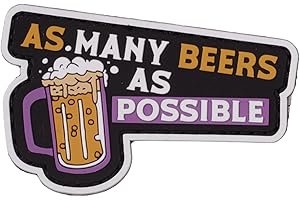 ELITEX TRAINING Parche de Goma con Velcro, Parche para Mochilas y Chalecos de Cross Training y Gimnasio (As Many Beers)