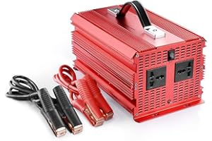 BESTEK 2000W Convertisseur 12V 220V 230V Camping Car, 2 AC Prises Européennes Sinus Modifié avec 2 Pinces