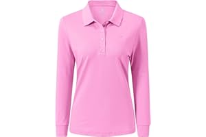 AjezMax Damen Poloshirt Baumwolle Golf Wintershirt Langarm Oberteile Sports Training Polo mit Kragen