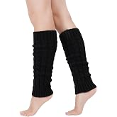 Junely Leg Warmers for Women 80s Cable Knit Leg Warmer for Ballet Dance Figure Skating Yoga Party Junior Neon Long Socks