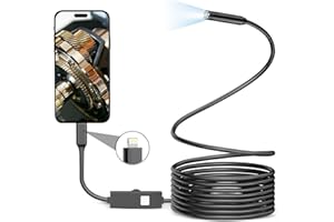 Endoskopkamera für Handy, SKYBASIC HD Endoskop-Kamera Wasserdichtes IP67 Kein WLAN Erforderlich Inspektionskamera Kanal-Kamera Handy mit 8 LED Licht für iPhone und iPad (Lightning)-5M