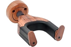 PUNK Support mural pour guitares acoustiques, électriques, classiques, basses - accessoire mural à verrouillage automatique pour accrocher les guitares (1 pièce en acajou)
