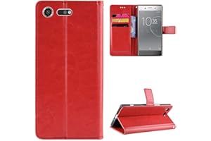 QiongniAN Hülle für Sony Xperia XZ Premium Hülle Leder,Hülle für Sony Xperia XZ Premium G8188 G8141 G8142 SO-04J PF11 Hülle Schutzhülle Case Cover Red