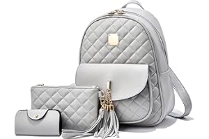 EVEOUT Borse a zainetto da donna in Pelle PU Zainetto Casual per il Lavoro Scolastico Itinerante Borsa a Tracolla Zaino Set