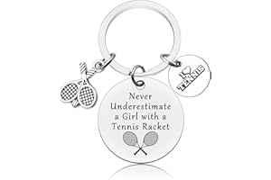 VADAKA Inspirational Gift for Tennis Lover Tennis Keyring for Girls Tennis Girl Gifts Tennis Team Tennis Lover Gift Tennis Coaches Tennis Lover Gift for Tennis Player Birthday Graduation Keychain Gift