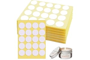 Yuerme 480 Pcs Candle Wick Stickers Heat Resistance Wick Stickers Double-Sided Wick Sticker for Candles Making Adhere Steady in Hot Wax Wick Sticker for Candles