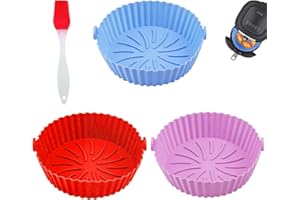 JLTXKST 3 Pièces Silicone Pour Friteuse à Air, Friteuse à Air Réutilisable,Panier Friteuse en Silicone,Air Doublure de Four à Friteuse,Moule Silicone Air Fryer,pour Friteuse Air, Micro-ondes, Four.