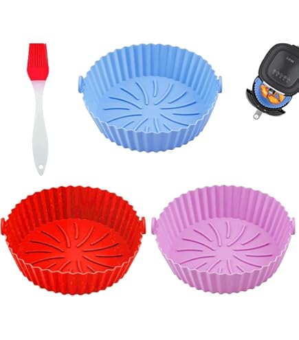 Fodere In Silicone Per Friggitrice Ad Aria - Set Da 3 | Riutilizzabili | Perfette Per Friggitrici 3.5-5.5L | Rivestimento Antiaderente - Foto 7