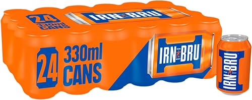IRN-BRU Regular, 24 Pack Iconic Flavoured Fizzy Drinks Multipack Cans - 24 x 330ml Cans