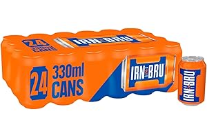 IRN-BRU Regular, 24 Pack Iconic Flavoured Fizzy Drinks Multipack Cans - 24 x 330ml Cans