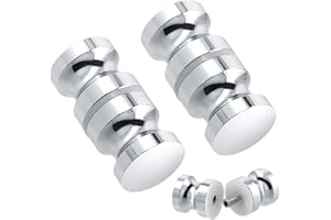 Anseom 2 Pezzi Maniglia di Porta della Doccia, Maniglie per Porte Maniglia Per Porta Rotonda Pomolo per Porte Vetro in Lega di Alluminio Pomolo Per Porte Vetro per Cucina Bagno Casa Hotel (30mm)