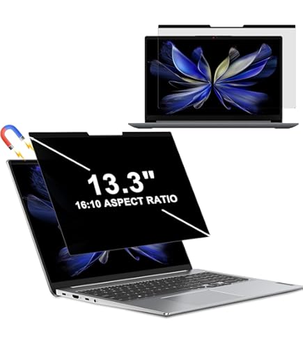 Filtre De Confidentialité Magnétique Pour Ordinateur Portable 13,3 Pouces (16:9) - Anti-Reflet Et Anti-Lumière Bleue - Compatible Dell, Lenovo, HP, Huawei, Asus