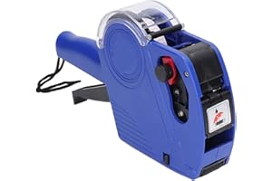 HOSI Pistola Etiquetadora de Precios de 8 Dígitos, Fabricante de Etiquetas Manual de Carcasa de Plástico Multifuncional Ligero Portátil con Cartucho para Tienda de Ropa para Almacén (Azul)