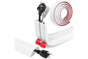 Bechoanigel Canaleta Cables, 4 CM X 6 M PVC Flexibilidad Canaletas para Cables Fácil de Cortar, Tapa Cables Pared Adecuado para Familias, Escuelas, Oficinas, Almacenes(Blanco)