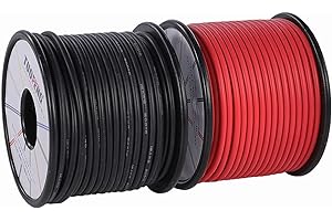 TUOFENG 16 awg Cavo elettronico, 50 metri Cavo in silicone Cavo in rame stagnato flessibile 25 m Cavo nero e 25 m Rosso