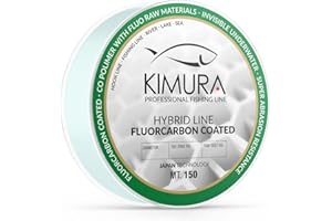 KIMURA Hybrid Line FLUOROCARBON Coated, MONOFILO da Pesca Unisex Adulto, Cristal, 0.350