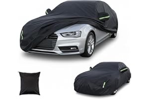 Journeyside Funda Coche para Sedán, 190T Funda de Coche Exterior Impermeable, para Exteriores, Resistente a la Nieve,el Polvo y el Viento, Dimensiones: 4.9 x 1.8 x 1.5m,con Bolsa Almacenamiento