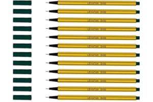‎LEVIATAN LEVIATAN D400 Fineliner Grün 12 Stück - Feinleiner Stift Bunt Für Den Täglichen Gebrauch Geeignet, Schreib und Schulbedarf - Linienbreite Ca. 0.4 Mm Feinlinerfilzstifte