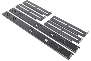 UNYKAch Juego de Dos Railes - Guías Telescópicas Válidas para Armarios de Fondo 80 a 100 cm y Cajas Rack 1U/2U/3U/4U