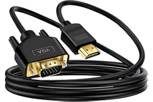 ANNNWZZD Kabel HDMI na VGA, HDMI VGA wysoka rozdzielczość 1080p HDMI na VGA do monitora, laptopa, HDTV, czarny, 1 m