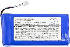 BORNMIO CS-SDT20SL Baterías 1600mAh Compatible con [SportDOG] tek 2.0 GPS Collar, TEK-2L, TEK-V2LT sustituye V2GBATT