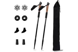 YXTHOGNYX Hiking Walking Trekking Poles Come In A Set of Two and Feature An Anti-Shock System, Telescopic, Collapsible, and Ultra-Lightweight, Making Them Perfect for Hiking, Mountaineering