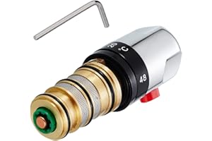 SGERSTE Thermostatic Bath Mixer Tap Shower Valve Handle Spare Repair Kit Cartridge Constant Temperature Control Brass