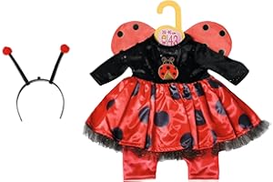 Dolly Moda Marienkäfer-Kostüm mit Flügeln und Haarreif, ür 43 cm Puppen, 871492 Zapf Creation
