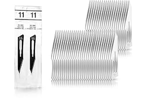 May 50 stycken Skalpellblad Fig. 11 steril, kolstål ersättningsblad för hållare nr 3, precision för modelltillverkning, hantverk, fotvård (Heinz Herenz kvalitet)