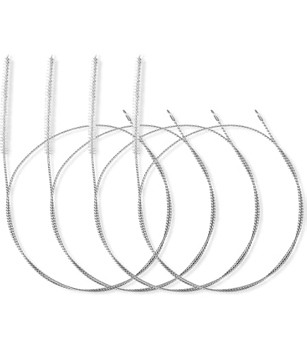 Schlauchbürsten Set – 2 Flexible Rohrbürsten 100 Cm – Durchmesser 0,65 & 1,2 Cm – Edelstahlgriff, Nylonborsten – Für Abfluss, Flaschen, Strohhalme & Aquarium