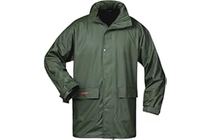 Norway PU Regen-Jacke mit Kapuze - Oliv - Größe: L