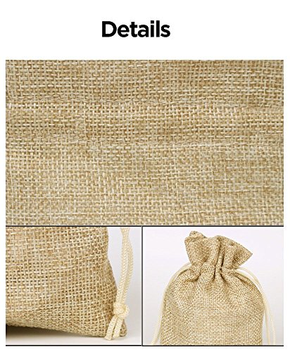 DIKETE® 30 stück Jute Sack Beutel Leinen Jute Beutel Schmuck Säckchen mit Zugband Sackleinen Tasche Geschenksäckchen für Hochzeitsfeier und DIY Handwerk,9.5×12.5cm - 8