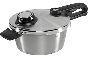 Fissler Vitavit Premium Pentola a pressione in acciaio inox 3.5 L, 22 cm, 4 livelli di cottura, incluso inserto, adatta a fornelli a induzione