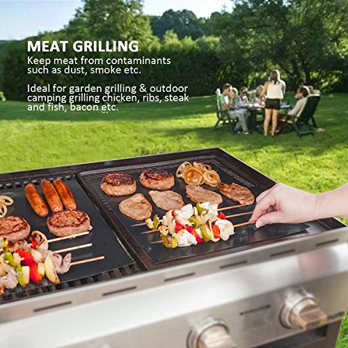 Vonimus BBQ Grillmatte 5er Set, Grillen und Backen Wiederverwendbar für Holzkohlegrill, Elektronischen Grill, Backofen, Dampf-Backofen, Mikrowelle - 6