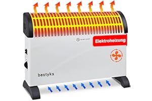 BESTYKS [Rabattpaket_4 Stücke] Elektroheizung Energiesparend 2000W sofort lieferbar mit Thermostat Heizgerät mobiler Konvektor Heizung energiesparend,Konvektor Heizung Elektrisch,Heizlüfter Energiesparend
