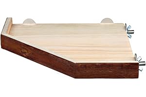Pet Ting Natural Wood Corner Shelf Platform Shelf for Hamster Mice Etc Cage 17cm
