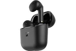 Sennheiser ACCENTUM Open Earbuds – Open-Ear Design, dynamischer Sound & Kopfhörer kabellos Bluetooth, IPX4-Spritzwasserschutz, 28h Akku, USB-C Ladeetui, für Musik & Telefonate, Schwarz